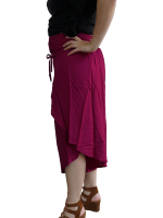 Leichte Wickelhose "Garmee" bordeaux Seite Leichte Wickelhose "Garmee" bordeaux Seite